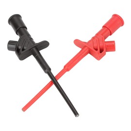 Insulated Grab Clamp, Pack of 2 Multimeter Cable Test Probe Multimeter Test Probe, CAT III 1000V 10A Insulated Crocodile Clip Flexible Test Hook Clip High Voltage Test Tips with 4 mm Banana Socket