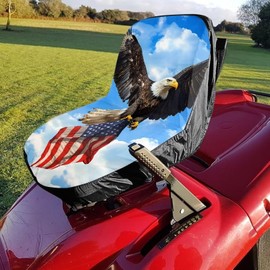 Tomeusey Eagle USA Flag Lawn Mower Seat Cover Craftsman, Waterp[roof Lawn Mower Seat Protector Waterproof Heavy Duty Tractors Seat Cushion, Lawn Mower Accessories