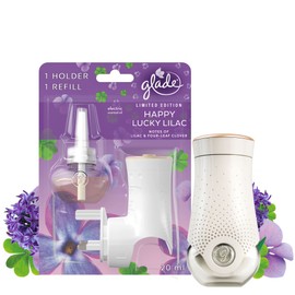 Glade Plug In Holder and Refill, Electric Scented Oil, Happy Lucky Lilac, 20 ml