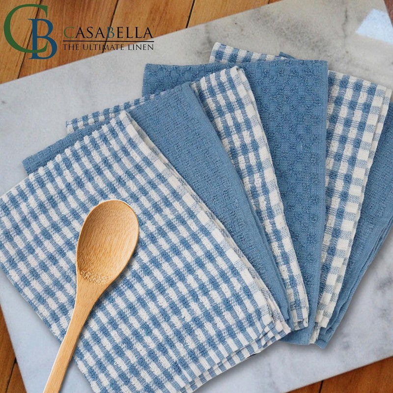 Casabella Pack of 6 Terry Towelling Cotton Kitchen Tea Towels