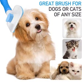 Dog Brush,Cat brush, Super Easy to Clean Dog Hair Brush, Cat Brushes for Short Haired Cats,Dog Brushes for Shedding Large dog（Blue）