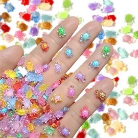 Tatibana 200 PCS Tiny Turtles for Crafts, Luminous Mini Turtle Figurines Glow in The Dark Miniatures Things Tiny Turtle for Fairy Garden Dollhouse Micro Landscaping Decoration