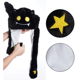 hoyuwak Plush Bat Hat Ear Moving Jumping y2k Beanie Party Accessories for Boys Girls Women Men Costume