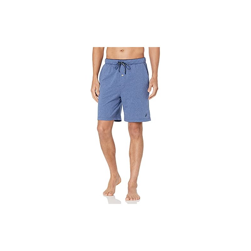 Nautica Men's Soft Knit Elastic Waistband Sleep Lounge Short, Blue