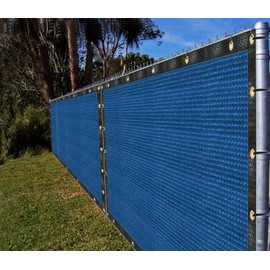 Ifenceview 1' x 1' to 1' x 100' Shade Cloth Fence Privacy Screen Fabric Mesh Net for Construction Site Yard Driveway Garden Railing Outdoor Facility (1' x 55', Blue)