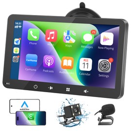 Apple Carplay,Portable Wireless Apple Car Play and Android Auto, 7'' Touch Screen Car Stereo,Car Radio with Backup Camera,Wireless AirPlay,Mirror Link,Bluetooth 5.0 Handsfree/FM/AUX/MIC/USB/TF