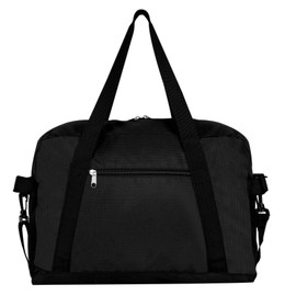 Flintronic Small Gym Bag, 14 inch Carry On Mini Duffel Bag with 2 Drawstring Bags, Lightweight Overnight Bag Portable Travel Bag for Sports, Gym (Black)