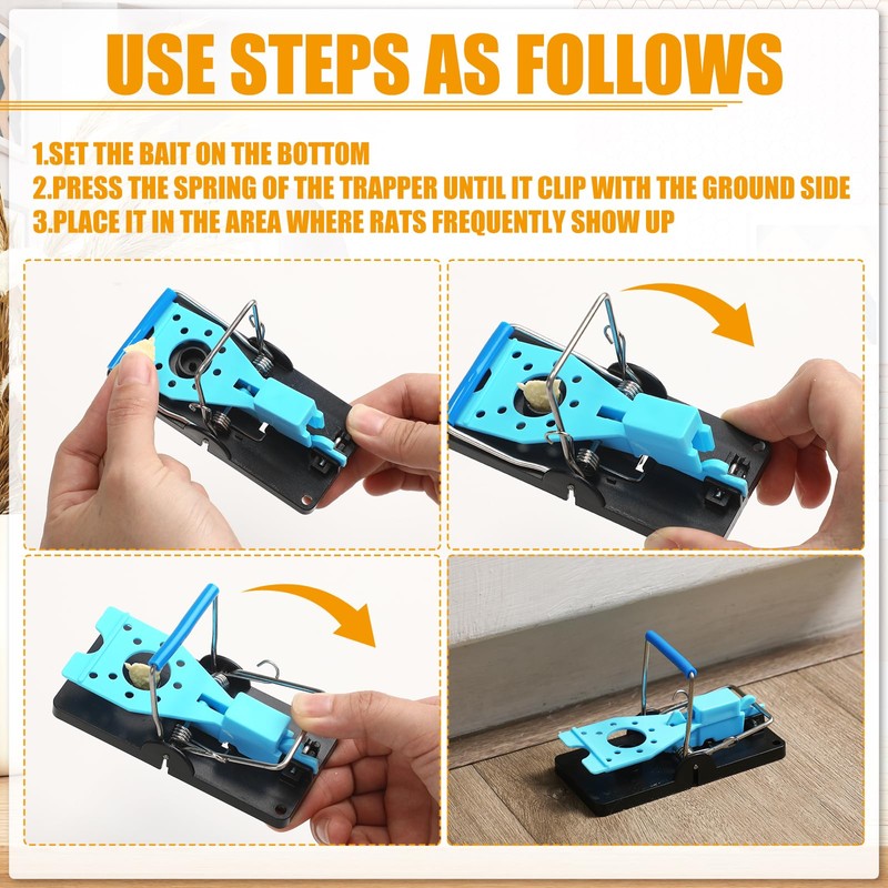 Kittmip 6 Pcs Mouse Traps Plastic Mice Trap House with