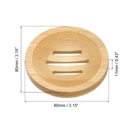 uxcell Wooden Soap Dish, 2Pack Natural Bamboo Soap Saver Tray Self Draining Soap Holder for Bathroom, Bathtub, Kitchen Sink