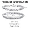 FCXQG Men's Silver Stainless Steel Bracelet, Men's Bracelet, Men's Stainless