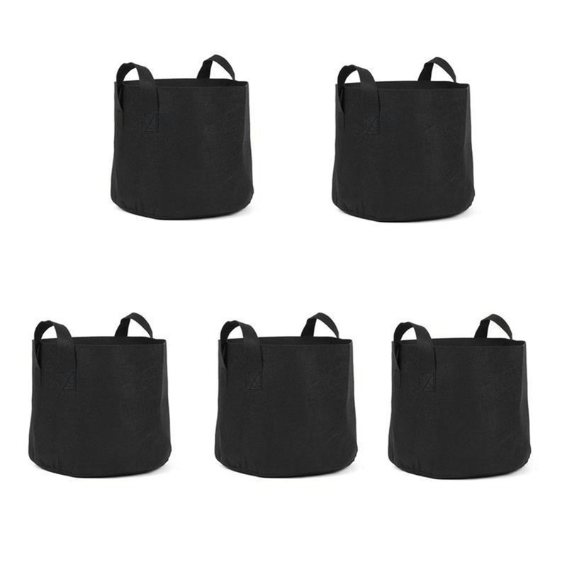 5pcs Grow Bag 5 Gallon Breathable Thickened Plant Fabric Pots