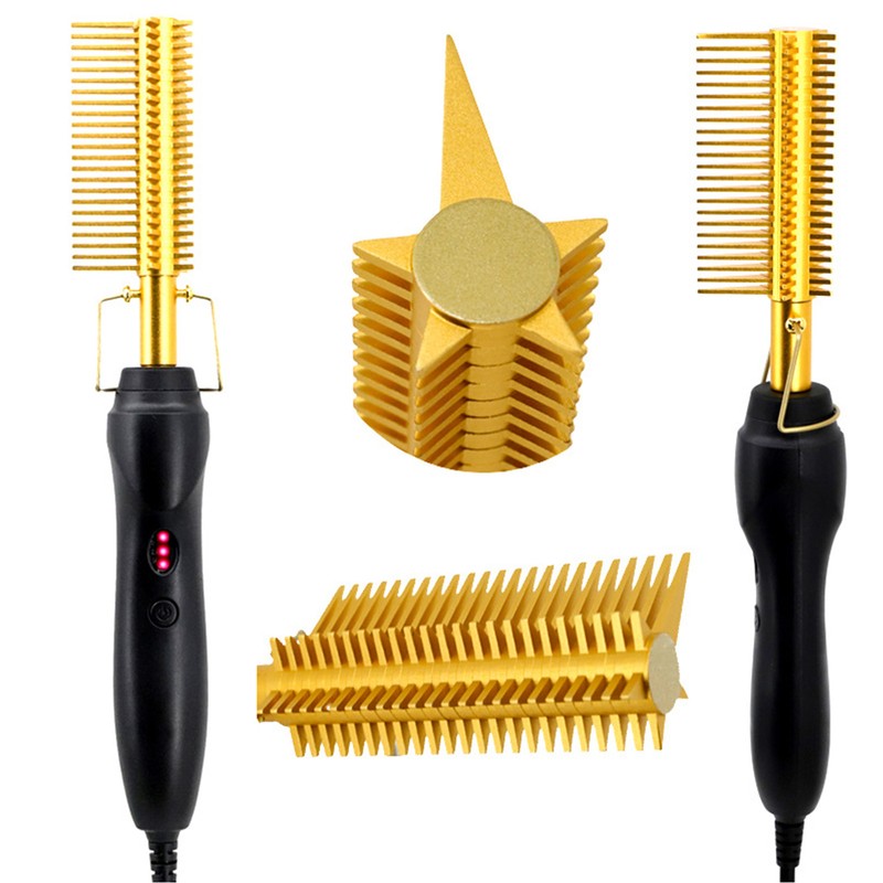Electric Heating Comb WetDry Straightening Curling Hot Brush Hair Styling