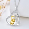 Flpruy Cat Necklace 925 Sterling Silver 2 Cat Pendant Cat