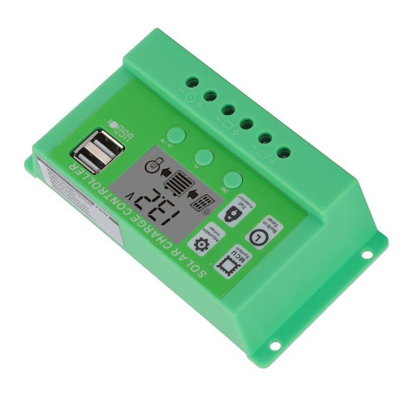 Green PWM Solar Charge Controller LCD Large Screen Display Photovoltaic