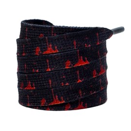 BGXW Thin Flat Leopard Cow Print Shoelaces Camouflage Shoe Laces Shoestring 1 Pair 47 Inch (blood spatter)