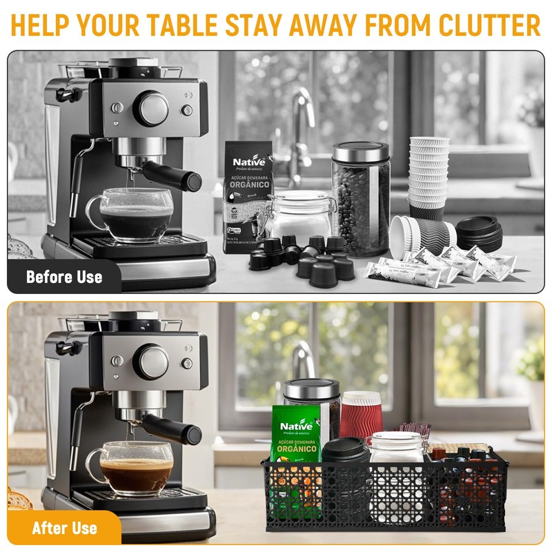DYGZBLHT Coffee Bar Organizer, Metal Countertop Station With Handles, Coffee