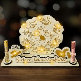 Money Gifts Birthday Wish Filler Money Gift Wooden LED Money Gift Birthday Packaging for Money Gifts, Wedding Gifts for Bride and Groom Wedding Gift Money Youth Consecration Gifts