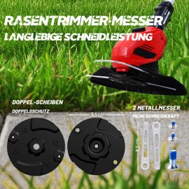 i-LEFANTE Double Metal Blade Set for Einhell Grass Trimmer | for Gardol | for Gartenmeister | for Mr Gardener | Includes Cutting Disc and Mounting Material
