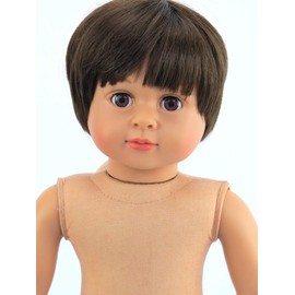American Fashion World 18-Inch 'Mason' Vinyl Posable Boy Doll with Short Brunette Hair | Undressed Doll | Premium Quality & Design