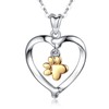 INFUSEU Dog Necklace For Women, 925 Sterling Silver Heart Golden