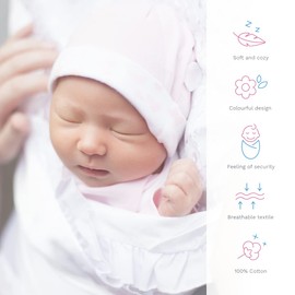 Baby Infant Cotton Swaddle Wrap/Newborn Swaddling Blanket Duvet Quilt (Pink)