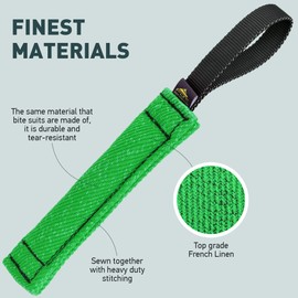 Viper Bite Tug Toy with Handle – 1.75in Wide | Durable & Interactive Dog Reward Tug Training Tool for Puppy Development & Professional Use | Jute or French Linen