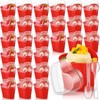 Sliner 200 Pack Valentine‘s Day Heart Shaped Dessert Cups with