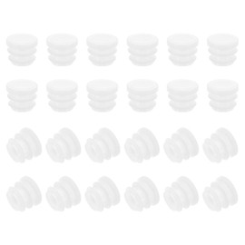 PATIKIL Round Plastic Plug, 24 Pcs 5/8 Inch/16mm Tubing Insert End Caps Plastic Plug Cap for Round Tubes Chair Legs Furniture Metal Tubing Hardware Plugs Fences, White