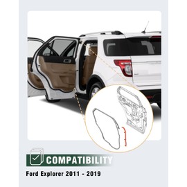 ZQULOYO Rear Door Front Weatherstrip Seal fit for Ford Explorer 2011-2019 Left Driver Side and Right Passenger Side Replace BB5Z7825324B BB5Z7825325B 2PCS