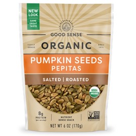 Good Sense Roasted Salted Organic Pumpkin Seeds, 6 Ounce