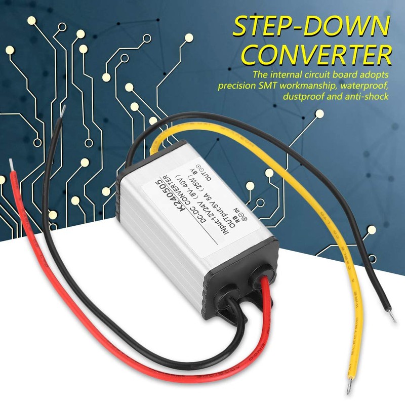 12V/24V to 5V 5A Dc-DC Buck, Step-Down Converter, Step-Down Power