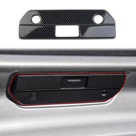 Fewshaw Carbon Fiber Trunk Rear Door Handle Trim Cover for 2019-2025 GMC Sierra/Chevy Silverado 1500 2500 3500HD (Type 1)