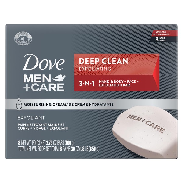 Dove Men+Care Men's Bar Soap Deep Clean 8 Bars More