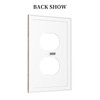 biondbong Rustic Farmhouse Brown Wood Barn Door Duplex Outlet Cover