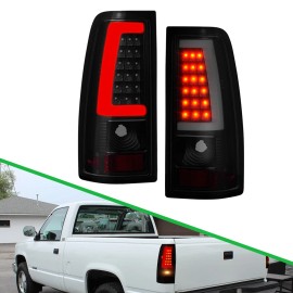 Mayello Fits 2003-2006 Chevy Silverado GMC Sierra 1500 2500HD 3500 Smoke LED Tail Lights