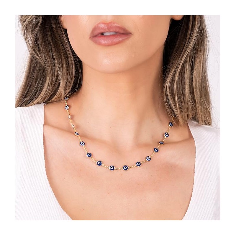 Barzel 18K Gold Plated Evil Eye Necklace - Made In