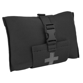 KRYDEX Tactical Rip Away IFAK Pouch Stretch Blow Out Medical First Aid Bag with MOLLE and Belt Loop (BK)
