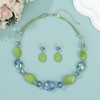 Rosslyons Multi Color Beaded Statement Necklace and Earrings for women