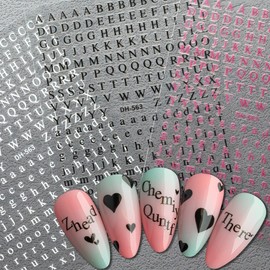 [Overseas] Nail Art Stickers, Character Nail Stickers, Nail Materials, Nail Stickers, Dh Laser, English Letter Gradient Nail, Free Size/Dh-5 77 Silver 50ea