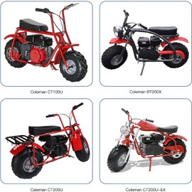 YOXUFA Foot Pegs Footrest Bracket Set for Coleman CT200U CT200U-EX CT100U BT200X CC100X Mini Bike 100cc 3.0hp 196cc 6.5hp Powersports Left Right 2 Pack Parts Red