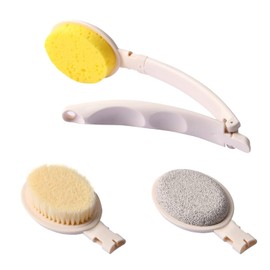 3-in-1 Body Brush, Removable Back Scrubber, Bath Brush, Foldable Shower Brush, Back Brush, Body Brush, Shower Brush, for Body Cleaning and Exfoliation, Cellulite Massage