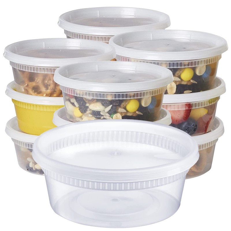 Zuvo Plastic Sauce Containers with Lids - 08 OZ (24