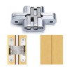 (1 Pair) Hidden Door Hinge, Stainless Steel, Hidden Barrel Wooden