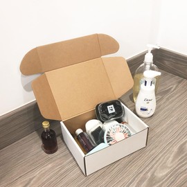 Livejun 8x6x3 inch Shipping Boxes Set of 25,White Corrugated Cardboard Box for Mailing Literature Mailer Small Business Packing Gifts Shipping Packaging Craft Giving Products (8 x 6 x 3 Inches)