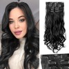 Extensiones de Cabello Natural Ondulado, 6 piezas, Extensiones de Cabello