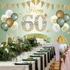 60th Birthday Banner Women Men Decoration Green Gold 60 Background