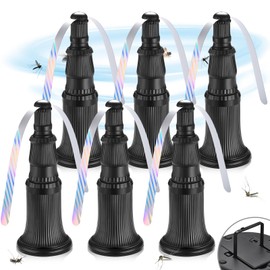 Fly Fans for Tables, Fly Fan for Indoor Outdoor Tables Battery Powered Fly Swatter Fan to Keep Flies Away with Holographic Blades for Home Party Outside Picnic, 6 Pack