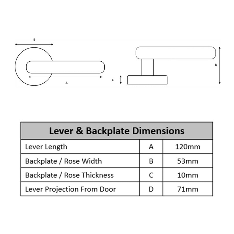 HANDLEZONE® Zena Lever On Round Rose Door Handles, Internal Passage