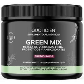 Green Mix Jugo Verde, Matcha, Espirulina, Té Verde, Espinaca, Clorofila, Moringa, Melena de León, Enzimas Digestivas (digestive Enzymes), Probióticos 