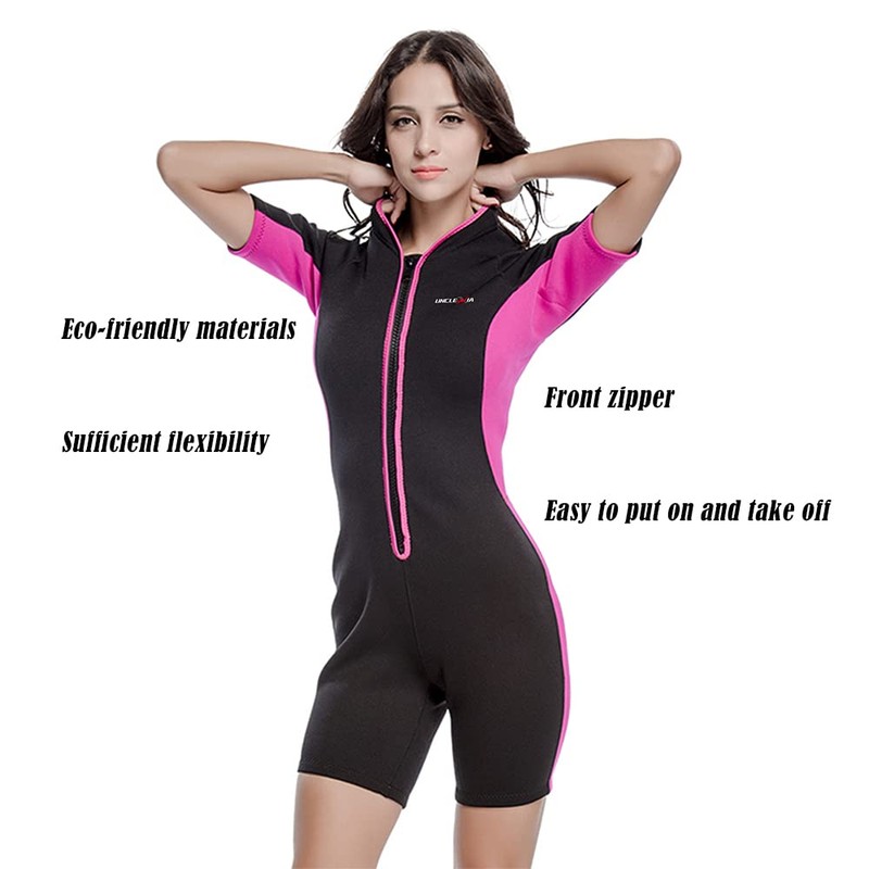 Wetsuit 2mm Women Zip Front Neoprene Short Sleeve Wetsuits,for Surfing